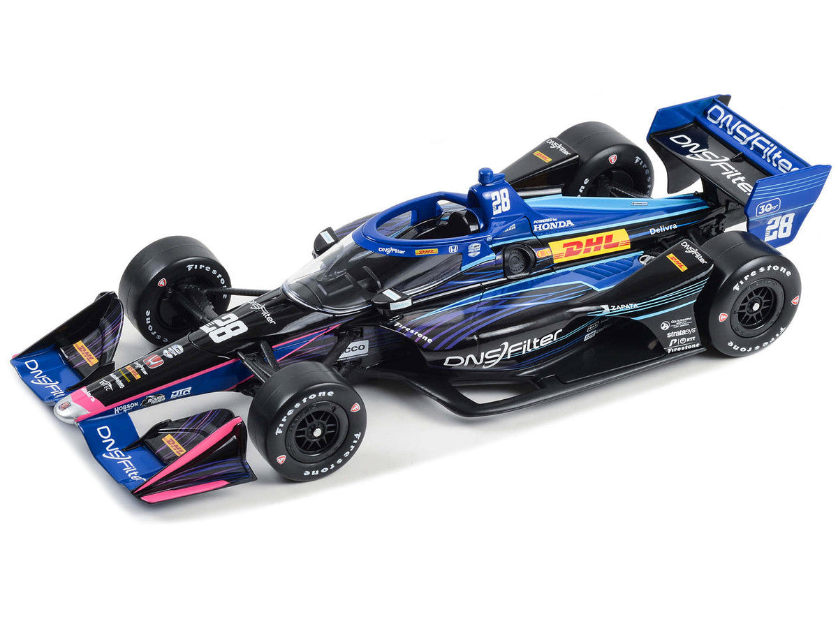 Dallara IndyCar #28 Romain Grosjean "DNSFilter" Andretti Autosport (Road Course Configuration) "NTT IndyCar Series" (2023) 1/18 Diecast Model Car by Greenlight LuxuryLifeWay Online Store