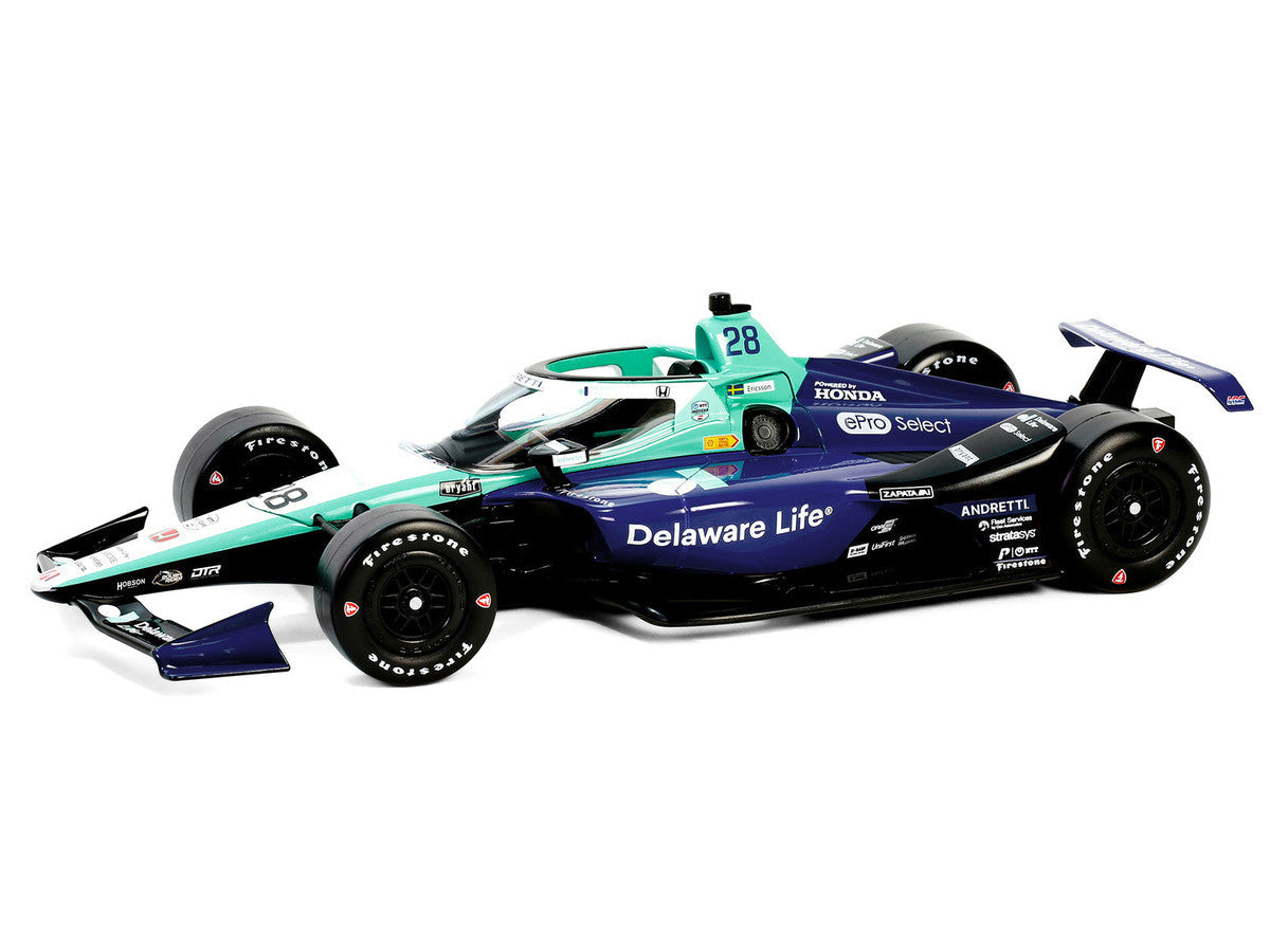 Dallara IndyCar #28 Marcus Ericsson "Delaware Life" Andretti Autosport "NTT IndyCar Series" (2024) 1/18 Diecast Model Car by Greenlight LuxuryLifeWay Online Store