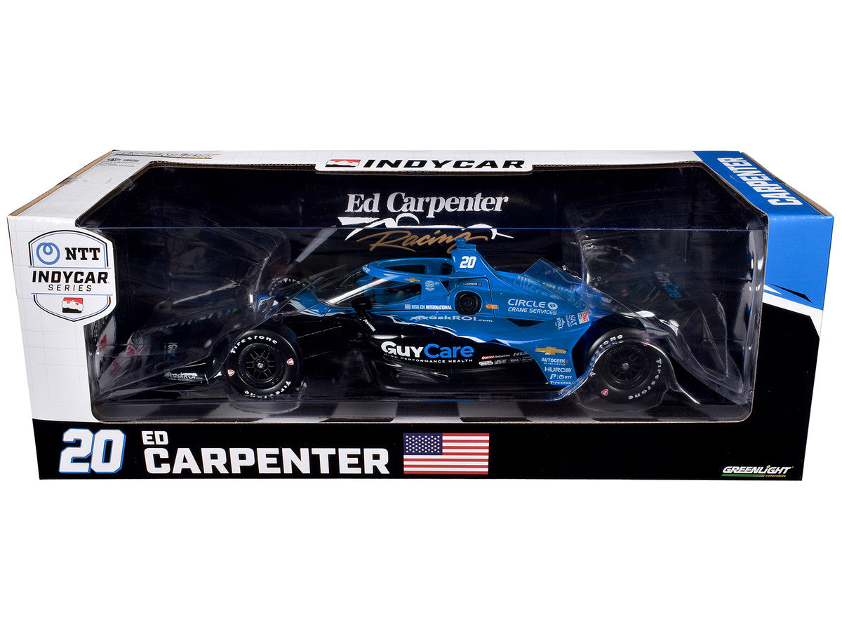 Dallara IndyCar #20 Ed Carpenter "Guy Care" Ed Carpenter Racing "NTT IndyCar Series" (2024) 1/18 Diecast Model Car by Greenlight LuxuryLifeWay Online Store