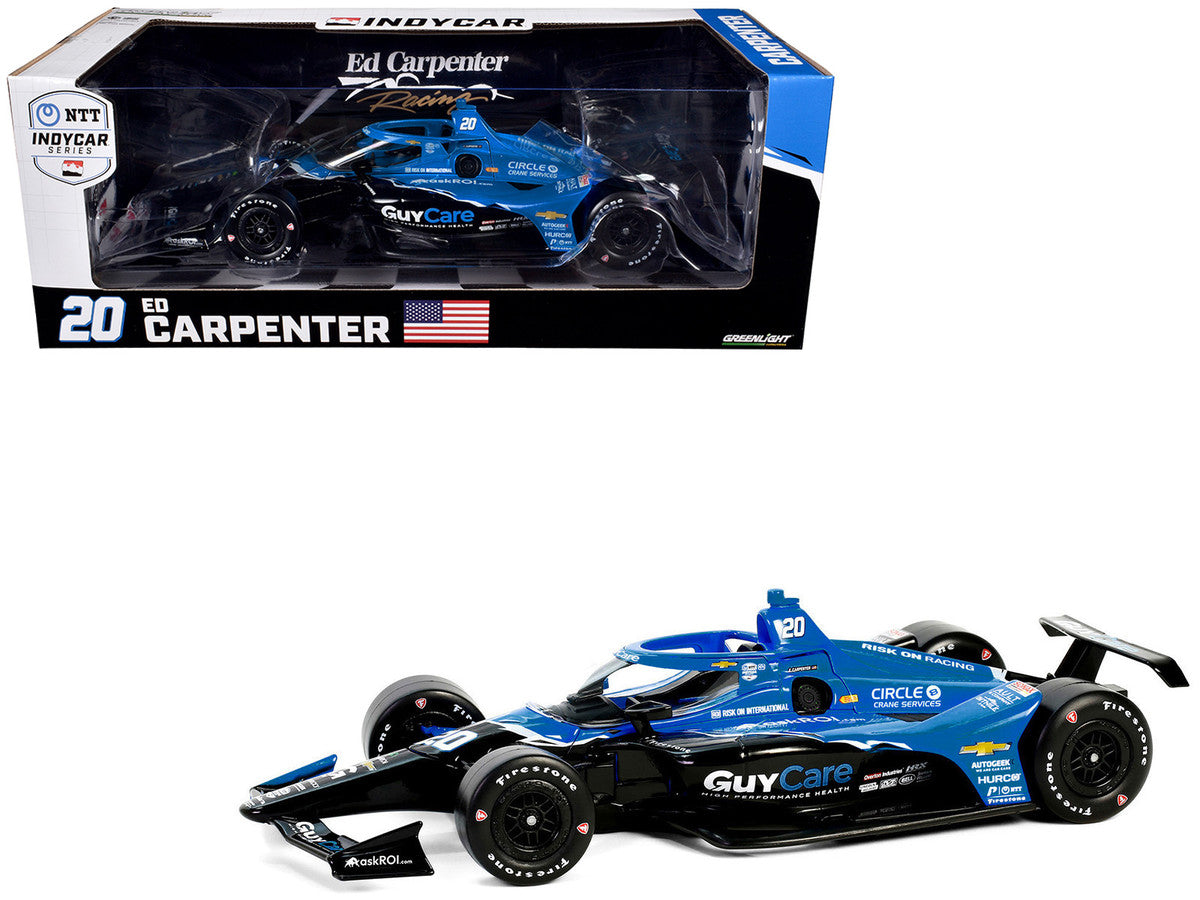 Dallara IndyCar #20 Ed Carpenter "Guy Care" Ed Carpenter Racing "NTT IndyCar Series" (2024) 1/18 Diecast Model Car by Greenlight LuxuryLifeWay Online Store