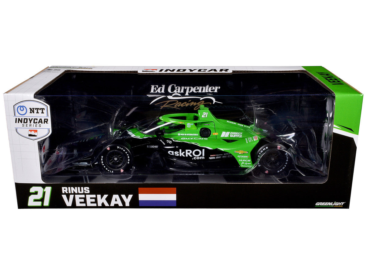 Dallara IndyCar #21 Rinus VeeKay "Risk On International" Ed Carpenter Racing "NTT IndyCar Series" (2024) 1/18 Diecast Model Car by Greenlight LuxuryLifeWay Online Store