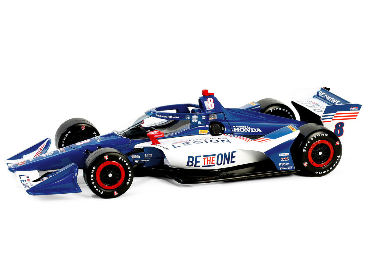 Dallara IndyCar #8 Linus Lundqvist "The American Legion" Chip Ganassi Racing (Road Course Configuration) "NTT IndyCar Series" (2024) 1/18 Diecast Model Car by Greenlight LuxuryLifeWay Online Store