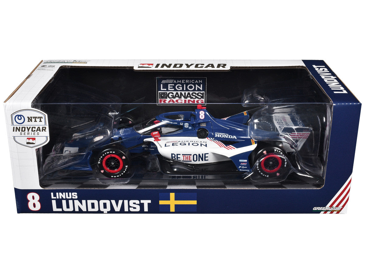 Dallara IndyCar #8 Linus Lundqvist "The American Legion" Chip Ganassi Racing (Road Course Configuration) "NTT IndyCar Series" (2024) 1/18 Diecast Model Car by Greenlight LuxuryLifeWay Online Store