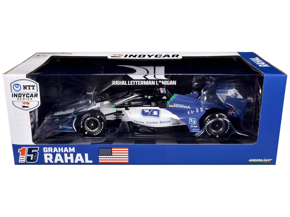 Dallara IndyCar #15 Graham Rahal "Fifth Third Bank" Rahal Letterman Lanigan Racing (Road Course Configuration) "NTT IndyCar Series" (2024) 1/18 Diecast Model Car by Greenlight LuxuryLifeWay Online Store