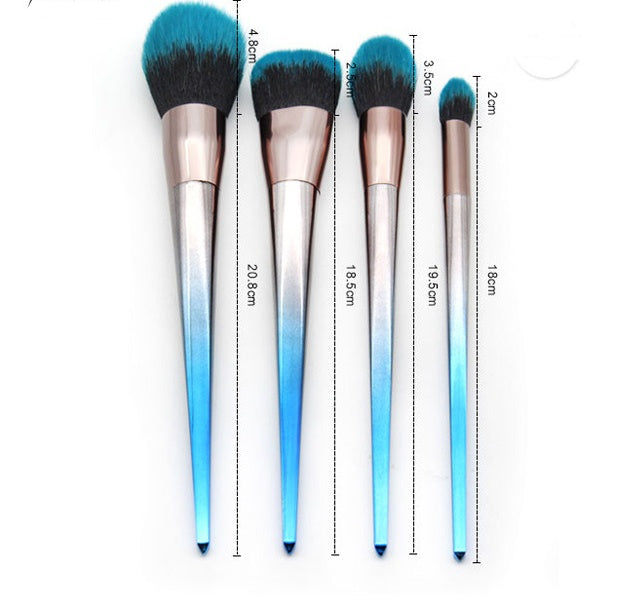7 diamond makeup brushes blue black gradient LadyShow.Store