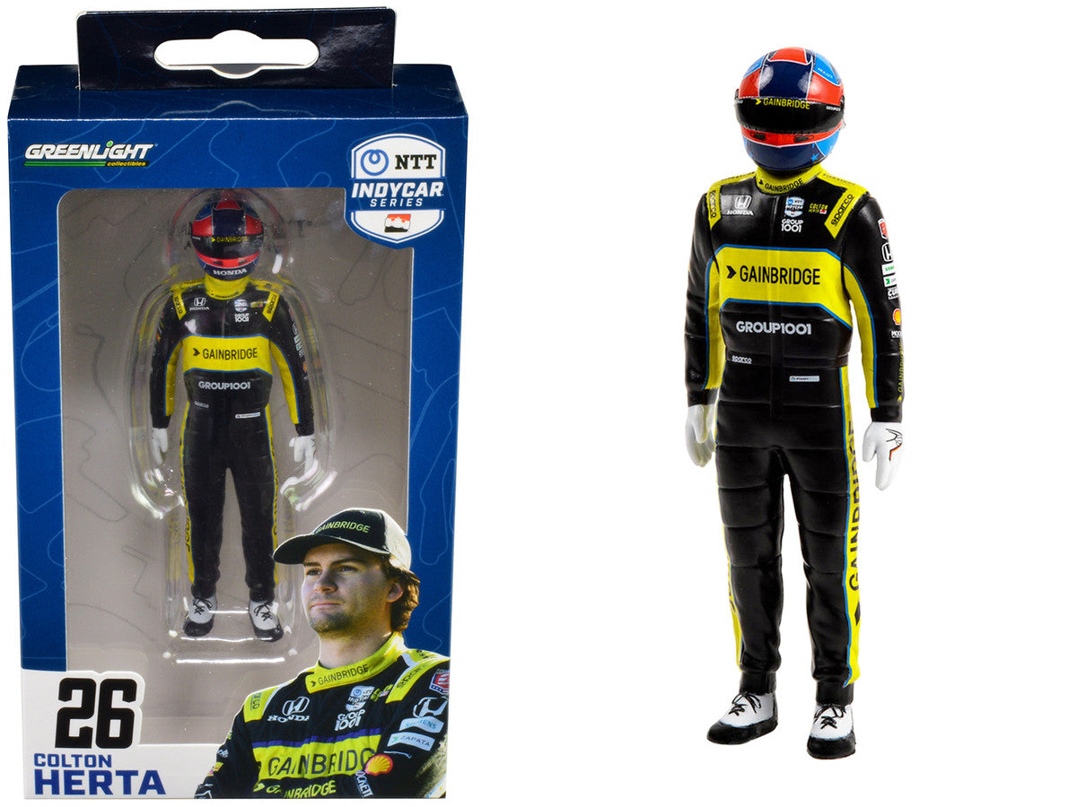 "NTT IndyCar Series" #26 Colton Herta Driver Figure "Gainbridge - Andretti Autosport" for 1/18 Scale Models by Greenlight LuxuryLifeWay Online Store
