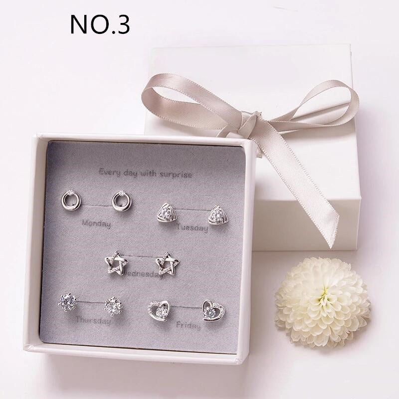 Simple alloy earring set