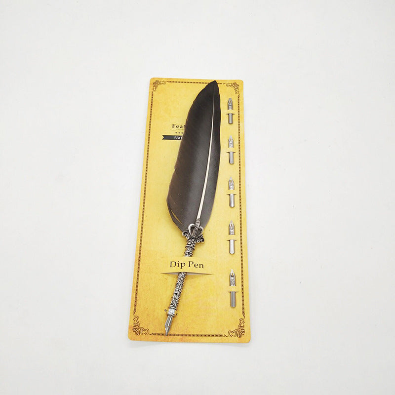 Creative Retro Turkey Feather Pen Teacher's Day Gift LadyShow.Store