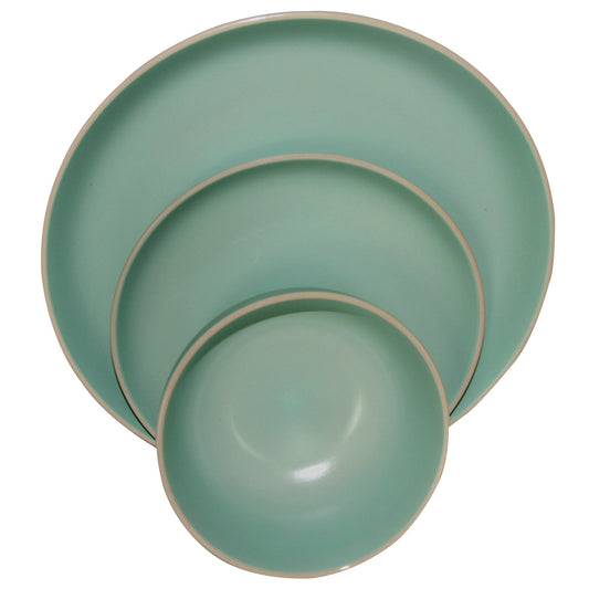 Gibson Home Rockaway 12 Piece Stoneware Dinnerware Set In Matte Teal LuxuryLifeWay Online Store