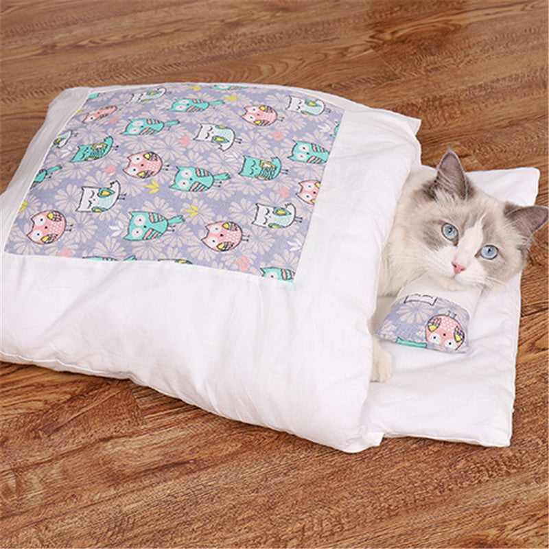 Winter Warm Cat Closed Removable And Washable Quilt Pets Fashion