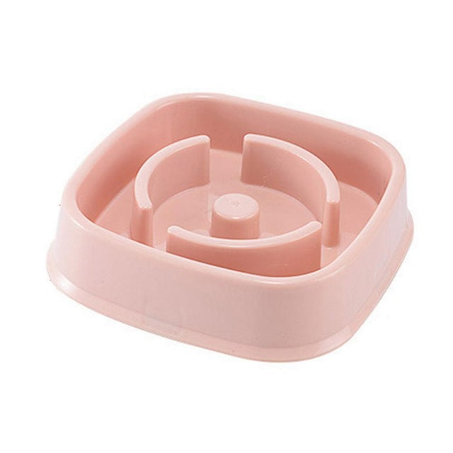Plastic Pet Dogs And Cats Choke Prevention Slow Food Bowl Pets Fashion