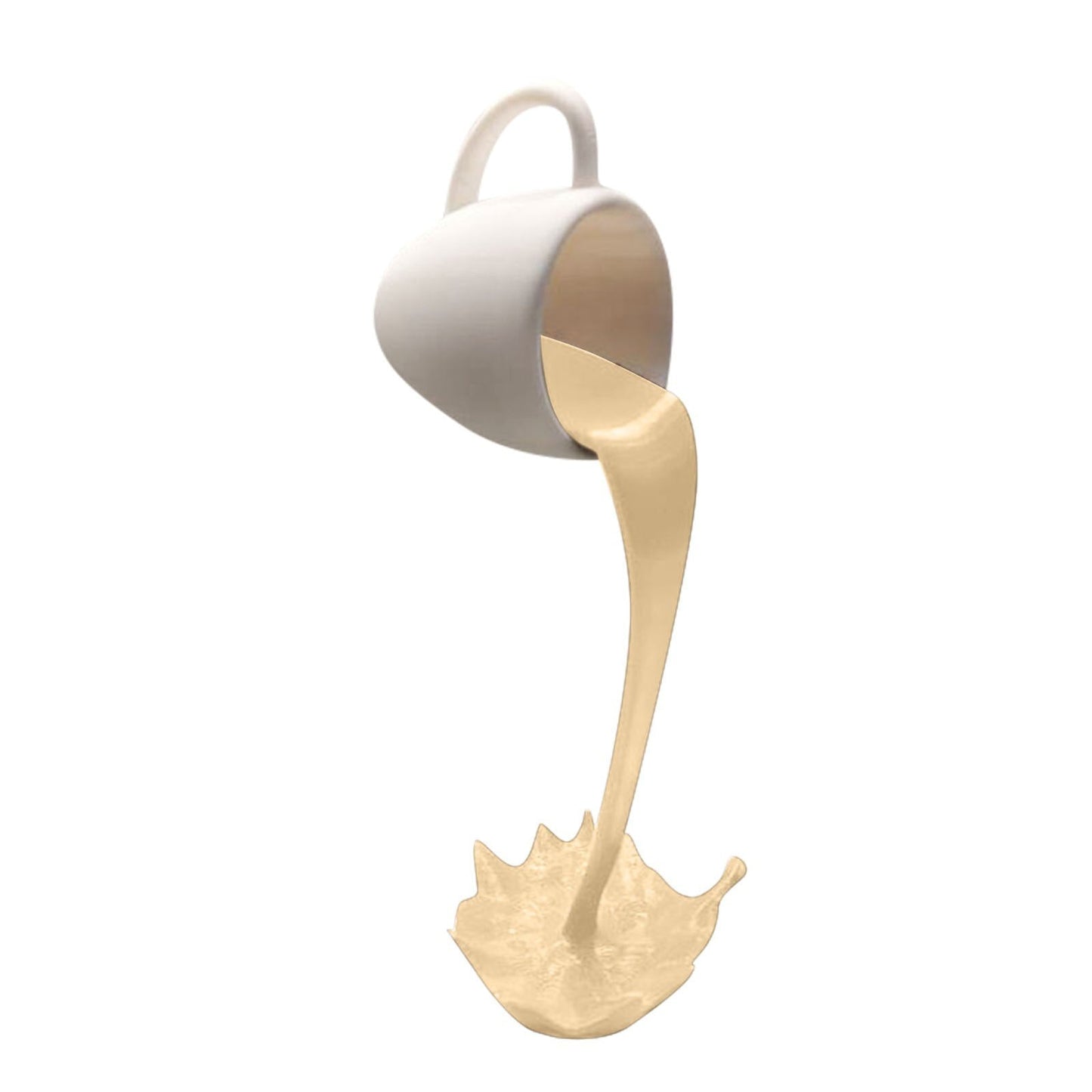 Floating Coffee Cup Mug Sculpture Kitchen Decor Pouring Spilling Decoration PearlNestDecor.com