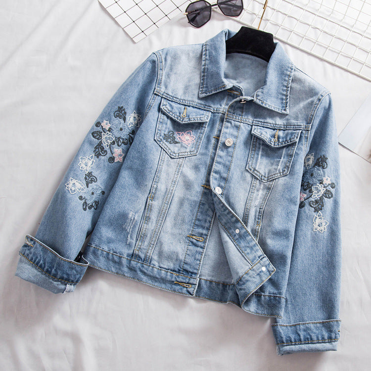 Embroidered denim jacket