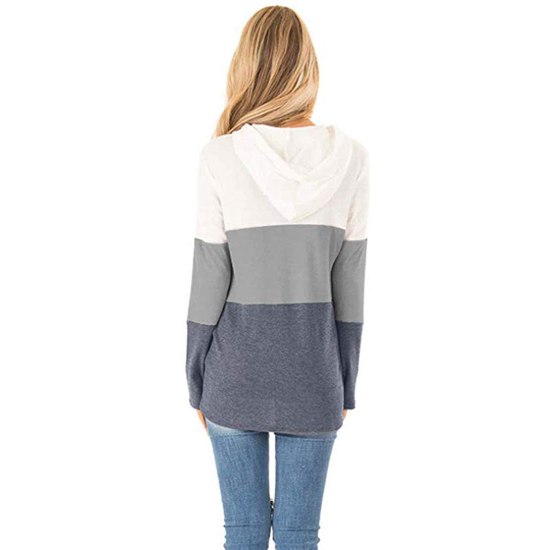 Collared drawstring hooded pocket hoodie