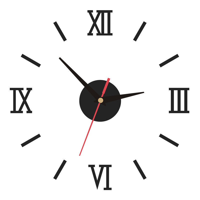 Creative acrylic mirror wall clock DIY stereo hanging PearlNestDecor.com
