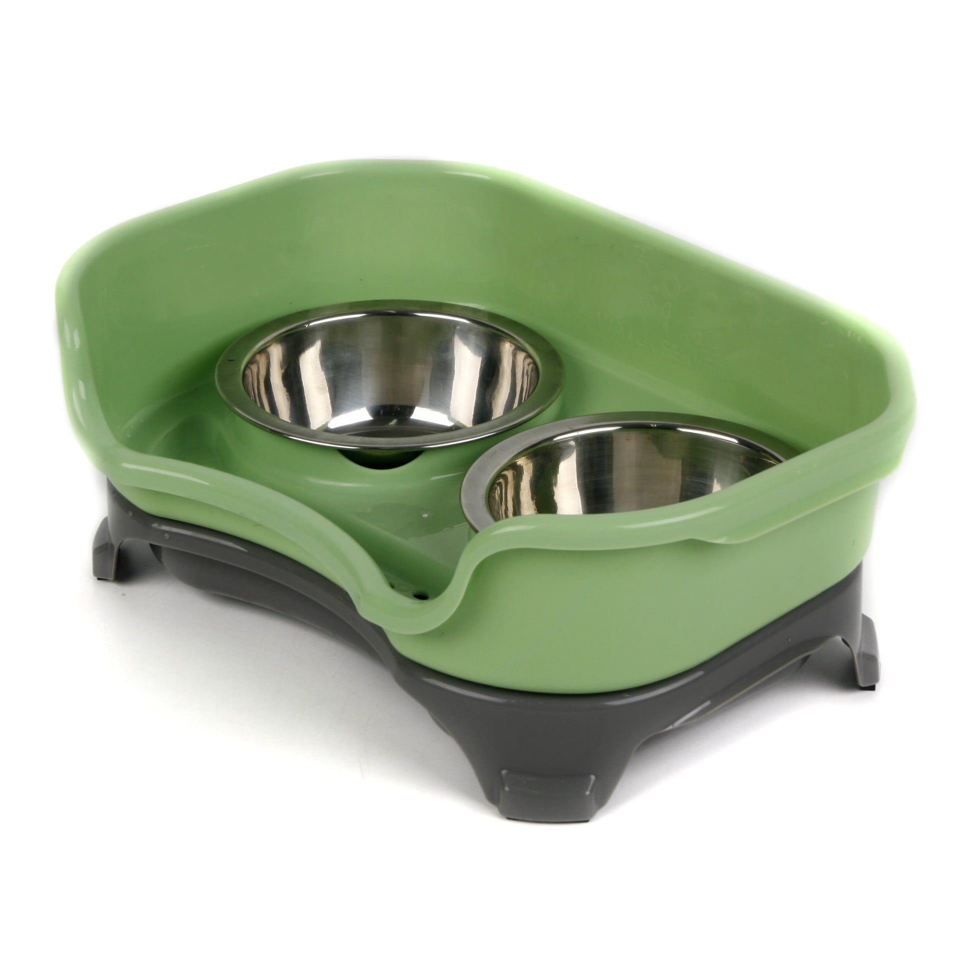 Dog bowl cat bowl pet cat double basin splash-proof neat dog cat rice bowl food bowl stainless steel bowl Pets Fashion