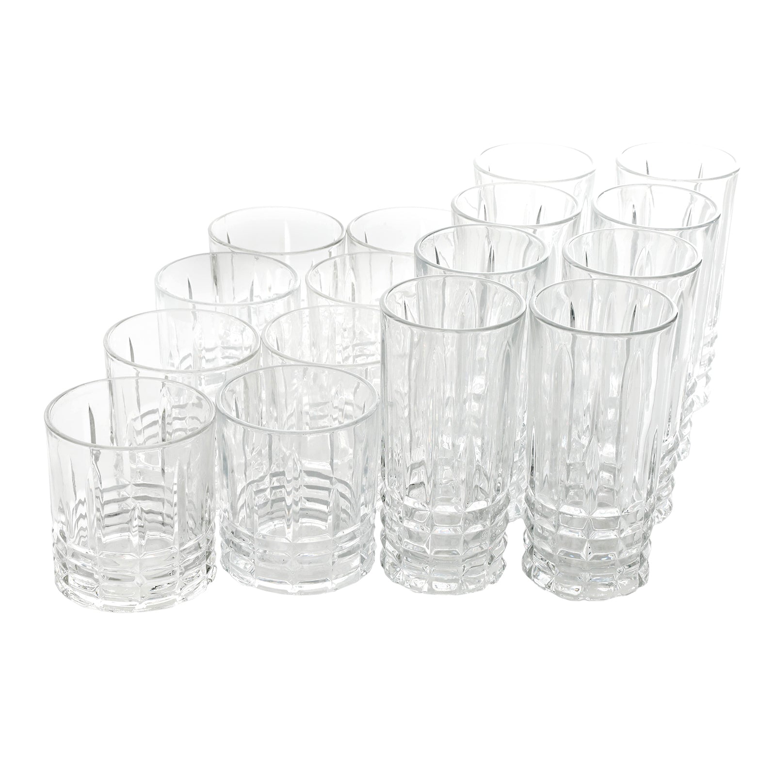 Gibson Home Jewelite 16 Piece Tumbler and Double Old Fashioned Glass Set LuxuryLifeWay Online Store