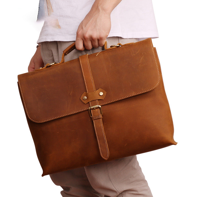 Leather men's briefcase CJD
