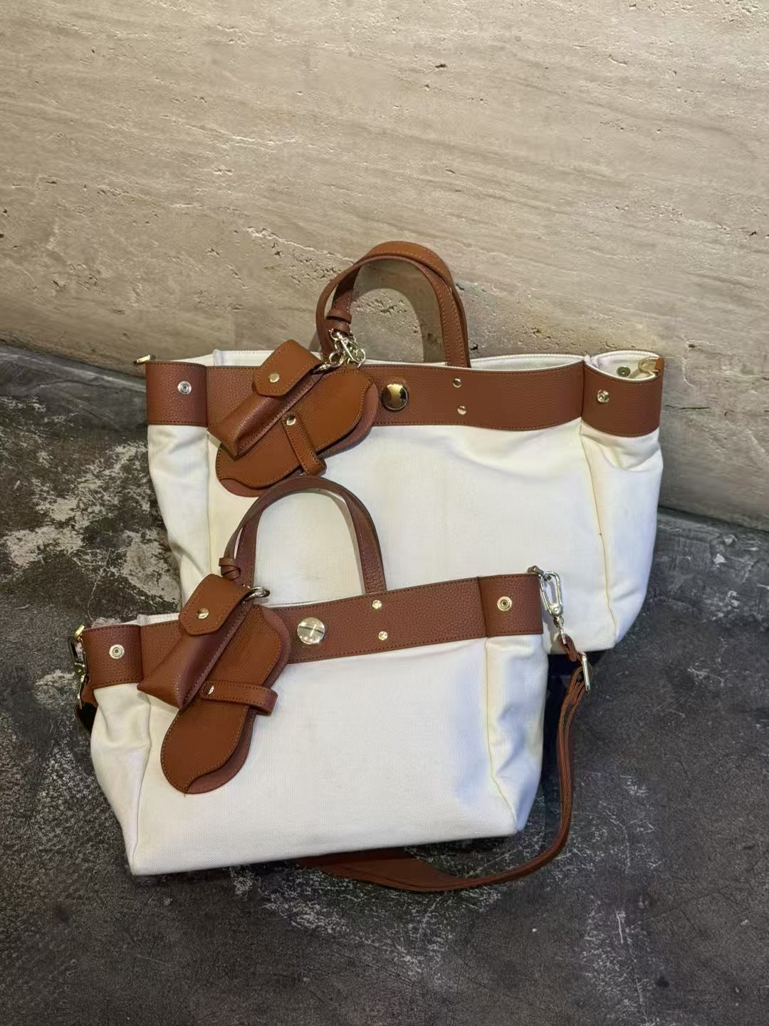 Textured Cowhide High Canvas Loose Crossbody Bag LadyShow.Store