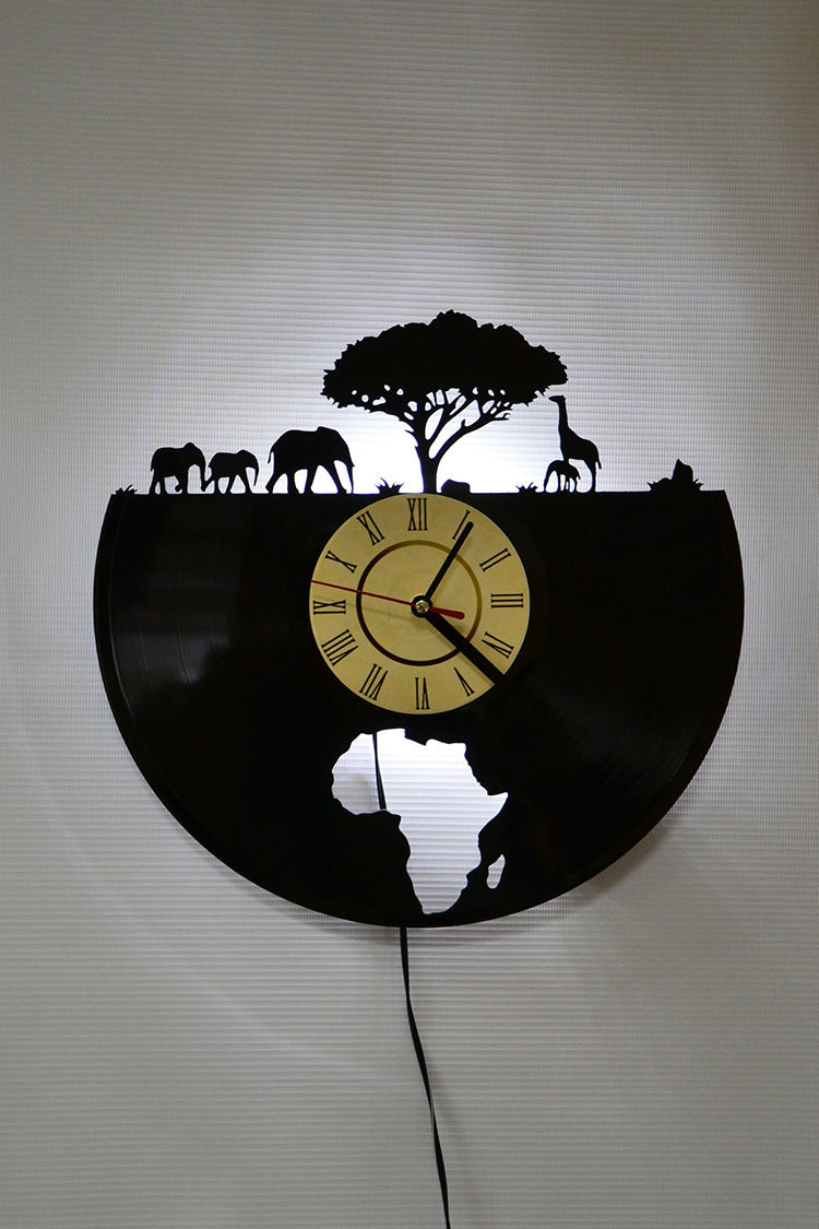 Vinyl Record Light Wall Wall Creative Vinyl Clock Night Light PearlNestDecor.com
