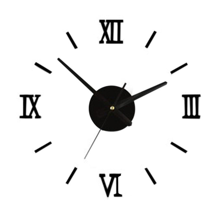 Study Living Room Creative Roman Clock Mirror Silent Wall Clock PearlNestDecor.com