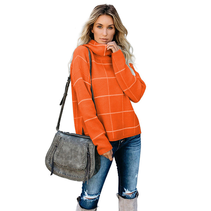 Plaid Street Knit Sweater NorixaFashion.com