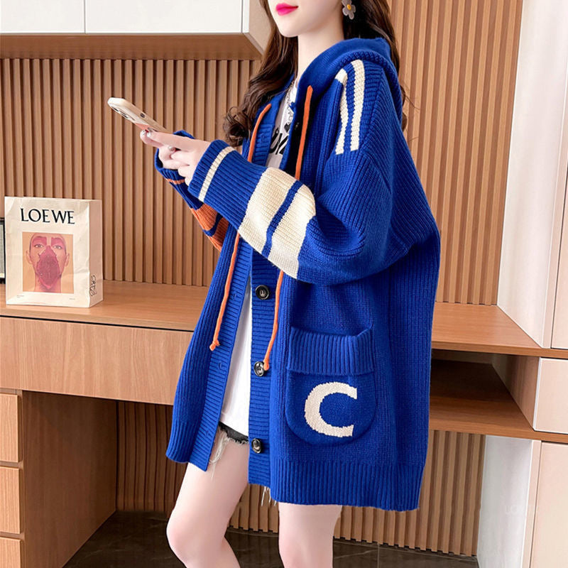 Idle Style Hooded Sweater Cardigan For Women LadyShow.Store