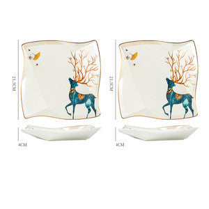 Dinner Plates Ceramic Steak Plate Web Porcelain LadyShow.Store