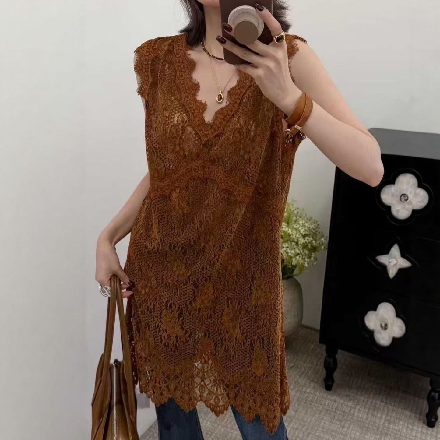 Lace Sleeveless Vest Dress Women NorixaFashion.com