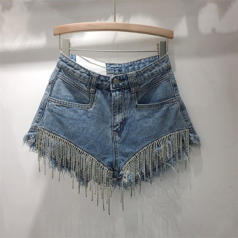 2023 Summer High-Waisted Ripped Denim Shorts for Women Pi-Mart
