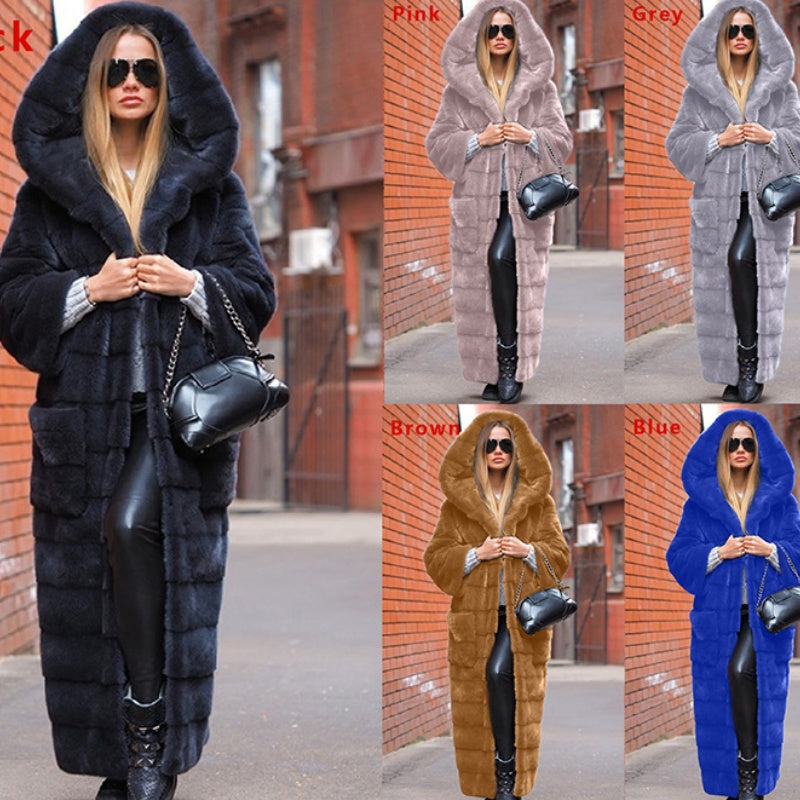 Fashionable Thickened Long Plush Women's Coat NorixaFashion.com