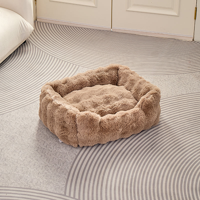 Bubble Plush Square Bed Pets Fashion