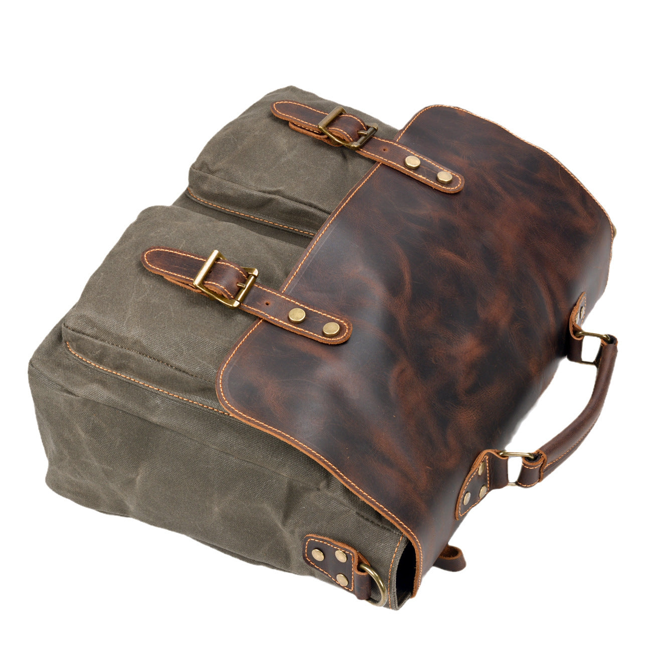 Waterproof Canvas Stitching Leather Briefcase Handbag CJD