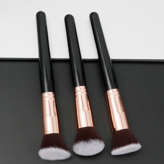 Flat Head Bevel Three Piece Portable Makeup Brush CJD2