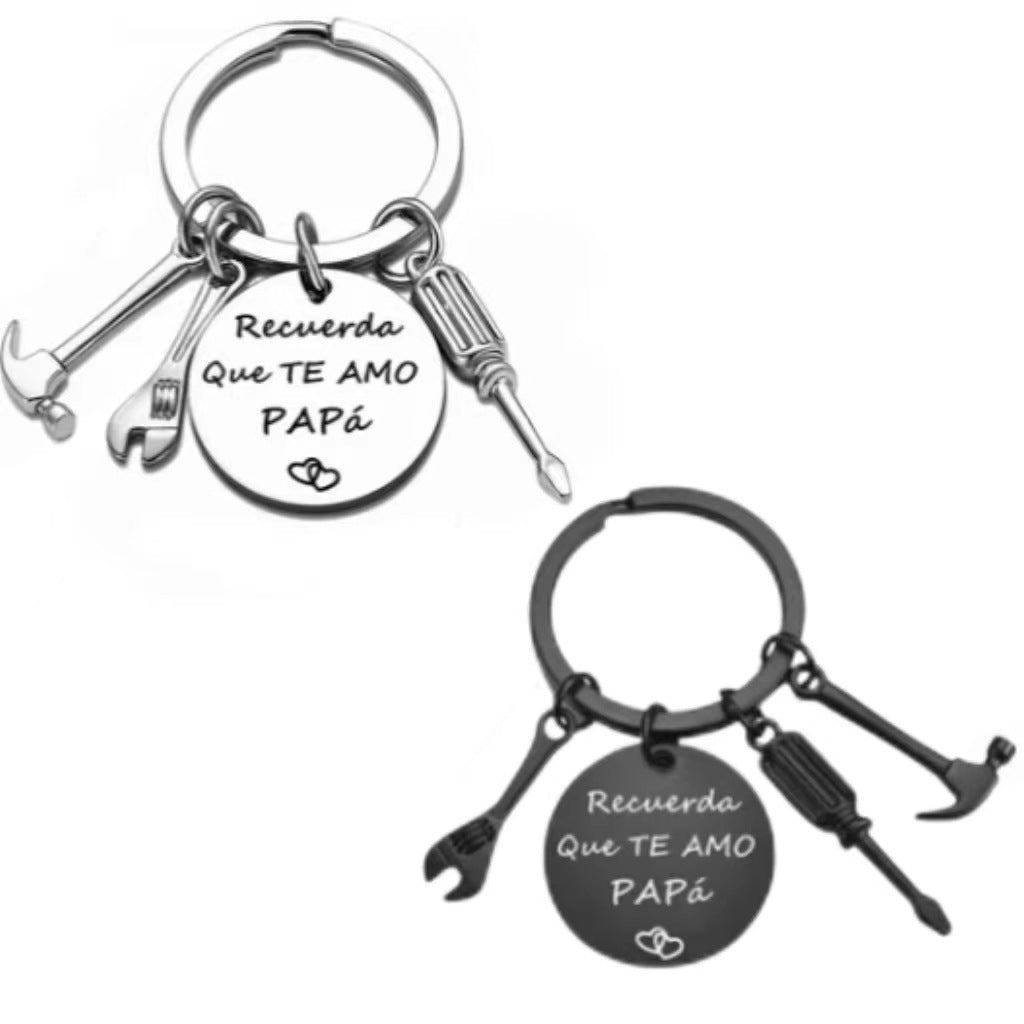PaPa Stainless Steel Round Board Keychain Father's Day Gift LuxuryLifeWay Online Store