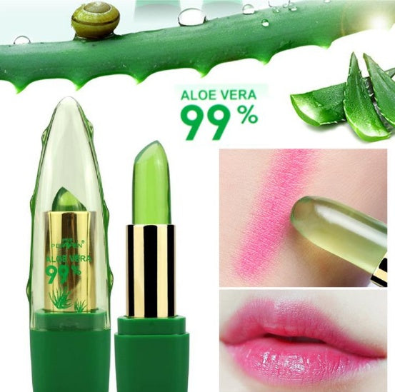 Aloe Vera Gel Color Changing Lipstick Gloss  Moisturizer Anti-drying Desalination Fine-grain Lip Blam Care LadyShow.Store
