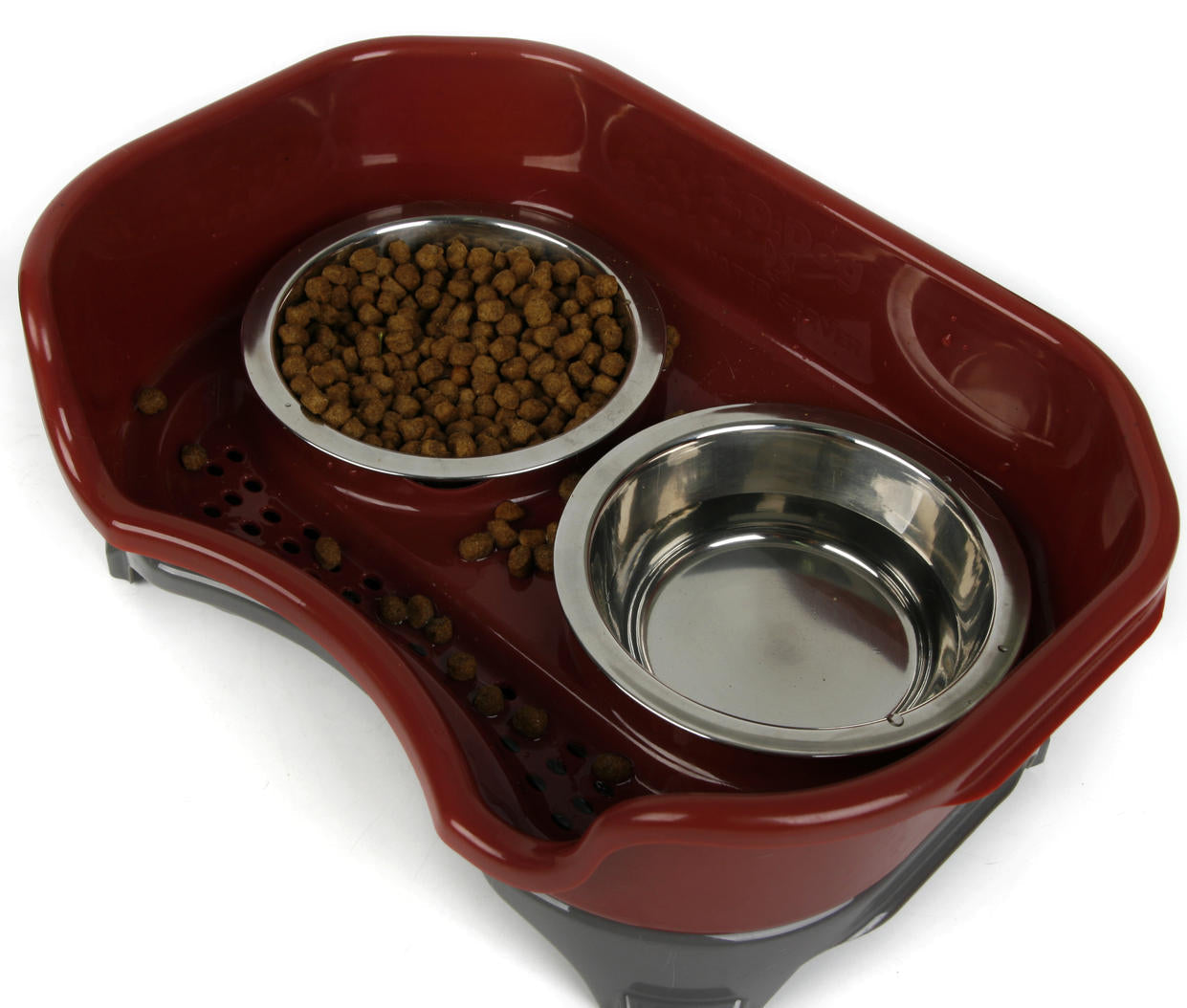 Dog bowl cat bowl pet cat double basin splash-proof neat dog cat rice bowl food bowl stainless steel bowl Pets Fashion