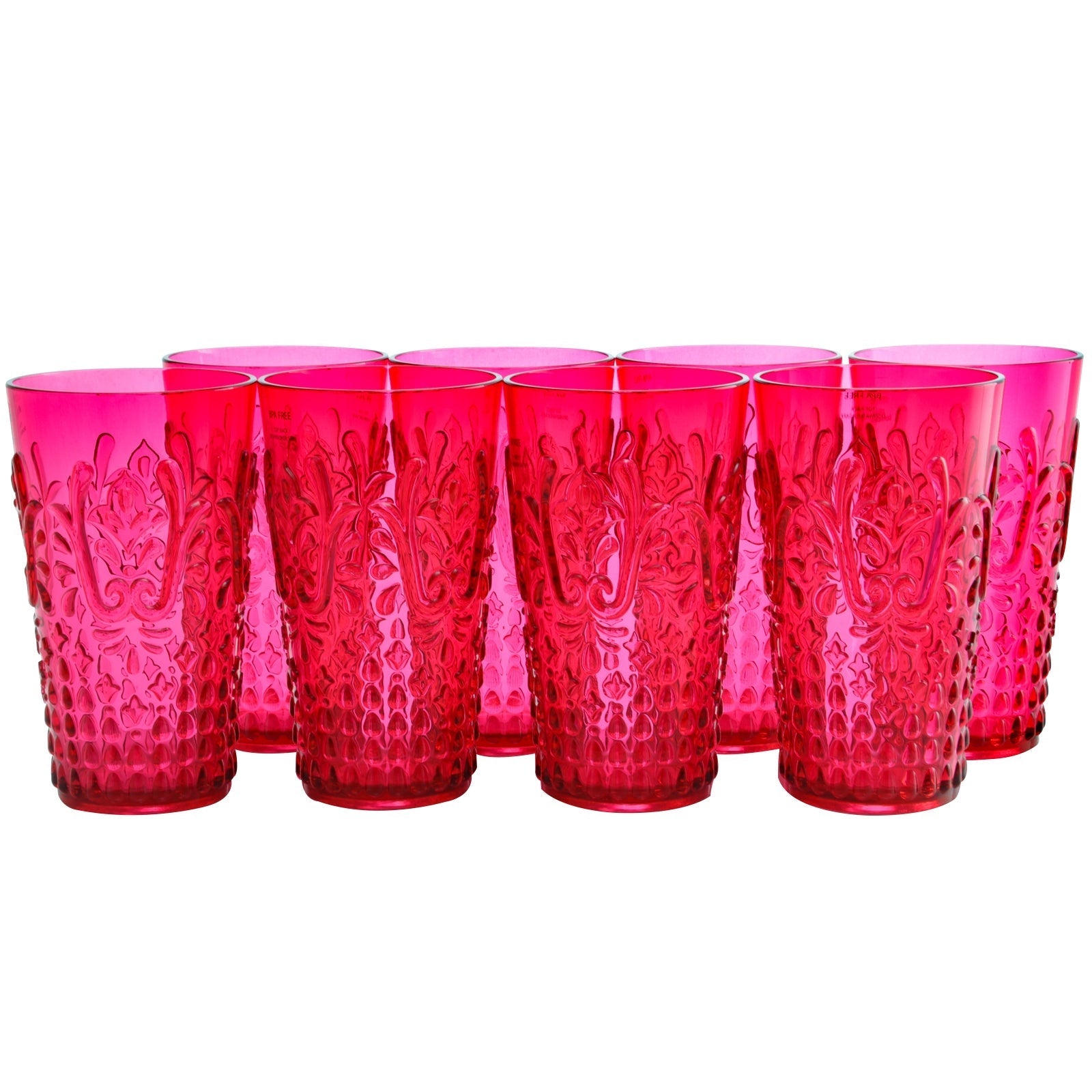 Studio California Elmira 20.5 oz Acrylic Tumbler in Red, Set of 8 LuxuryLifeWay Online Store