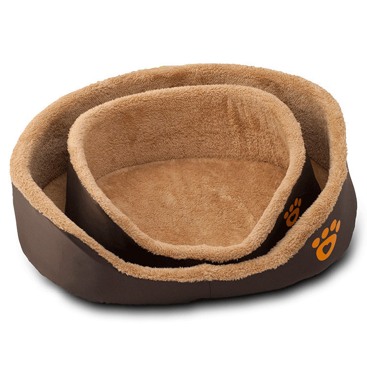 Soft Warm Wool Dog Bed Round Shape Pet Sofa Pets Fashion