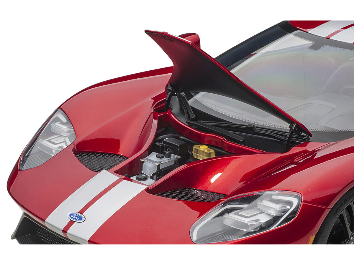 2017 Ford GT Liquid Red Metallic with Silver Stripes 1/12 Model Car by Autoart LuxuryLifeWay Online Store