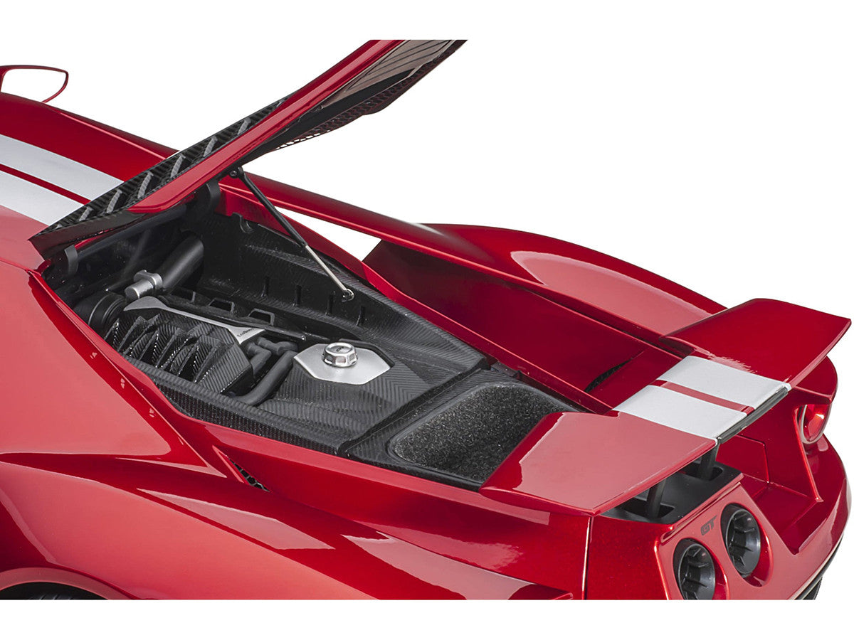 2017 Ford GT Liquid Red Metallic with Silver Stripes 1/12 Model Car by Autoart LuxuryLifeWay Online Store