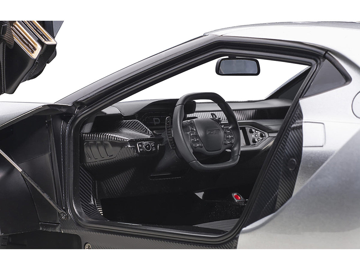 2017 Ford GT Ingot Silver Metallic with Black Stripes 1/12 Model Car by Autoart LuxuryLifeWay Online Store
