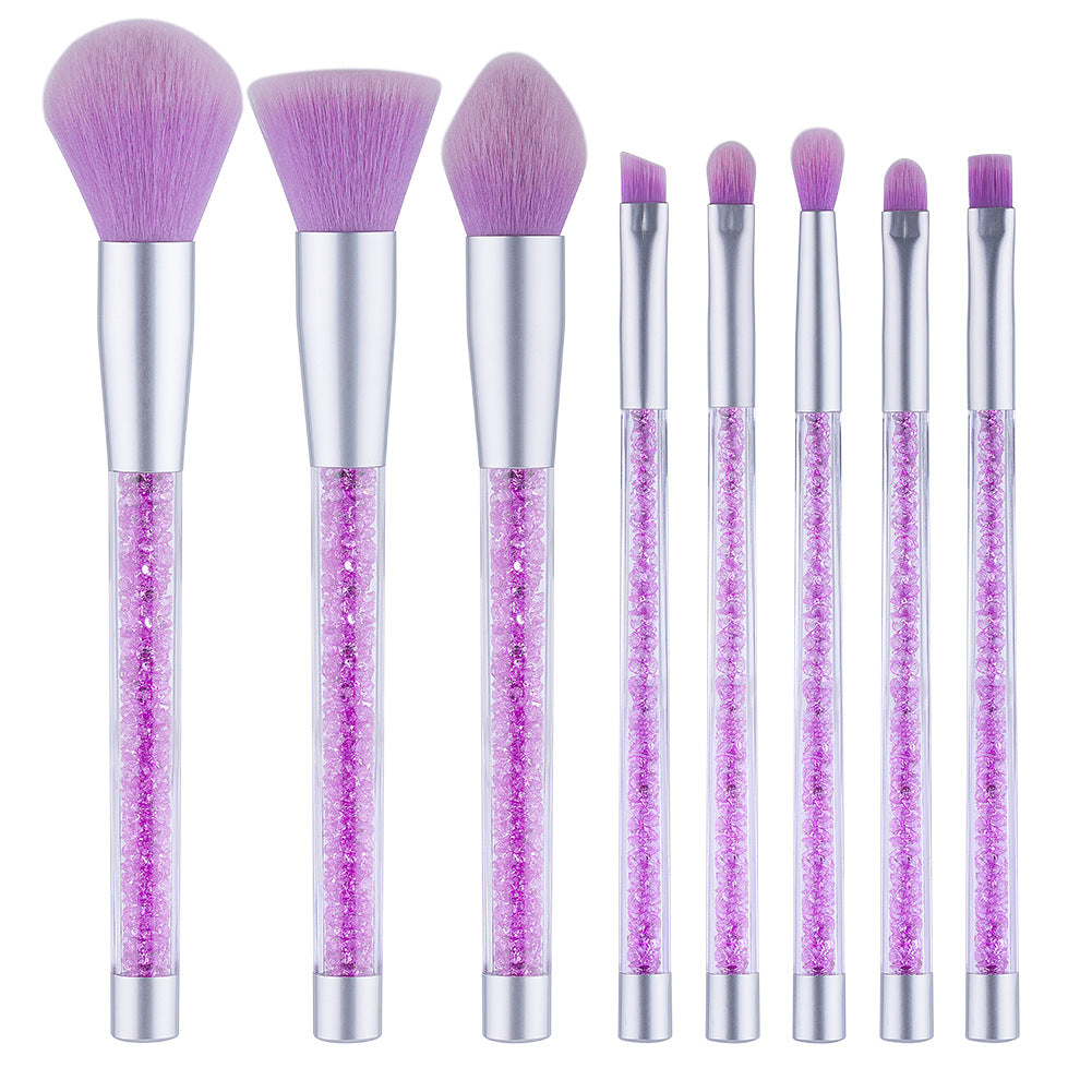 8pcs purple pink crystal makeup brushes CJD