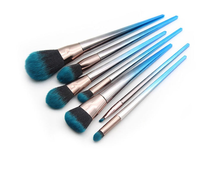 7 diamond makeup brushes blue black gradient LadyShow.Store