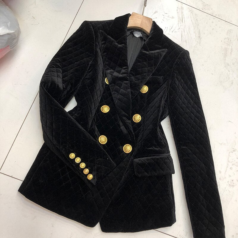 Velvet diamond retro small suit women