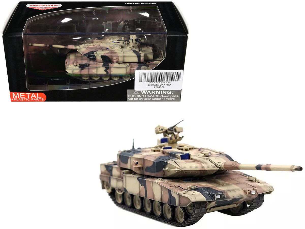 Leopard 2 A7+ Main Battle Tank "Desert Camouflage" German Army "Armor Premium" Series 1/72 Diecast Model by Panzerkampf LuxuryLifeWay Online Store