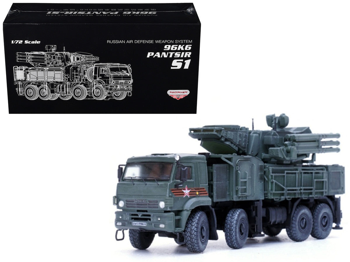 Pantsir S1 96K6 Self-Propelled Air Defense Weapon System "Victory Day Parade" Russian Army "Armor Premium" Series 1/72 Diecast Model by Panzerkampf LuxuryLifeWay Online Store