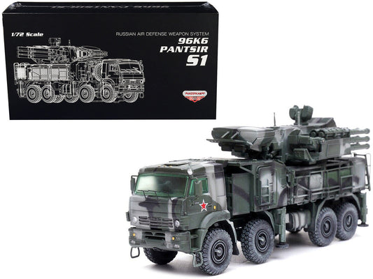 Pantsir S1 96K6 Self-Propelled Air Defense Weapon System Tri-Color Camouflage "Russia's Armed Forces" "Armor Premium" Series 1/72 Diecast Model by Panzerkampf LuxuryLifeWay Online Store