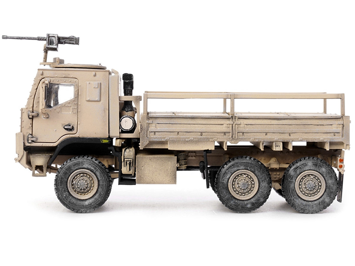 M1083 MTV (Medium Tactical Vehicle) Armored Cab Cargo Truck with Turret Desert Camouflage "US Army" "Armor Premium" Series 1/72 Diecast Model by Panzerkampf LuxuryLifeWay Online Store