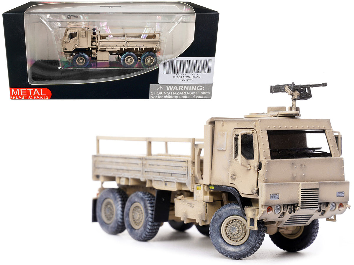 M1083 MTV (Medium Tactical Vehicle) Armored Cab Cargo Truck with Turret Desert Camouflage "US Army" "Armor Premium" Series 1/72 Diecast Model by Panzerkampf LuxuryLifeWay Online Store